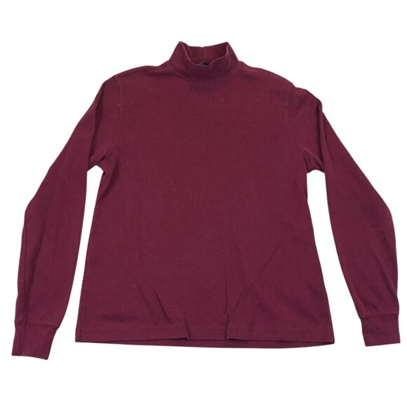 Lands End Womens Turtleneck Sweater Small (6-8) Burgundy Long Sleeves Casual - Picture 1 of 10